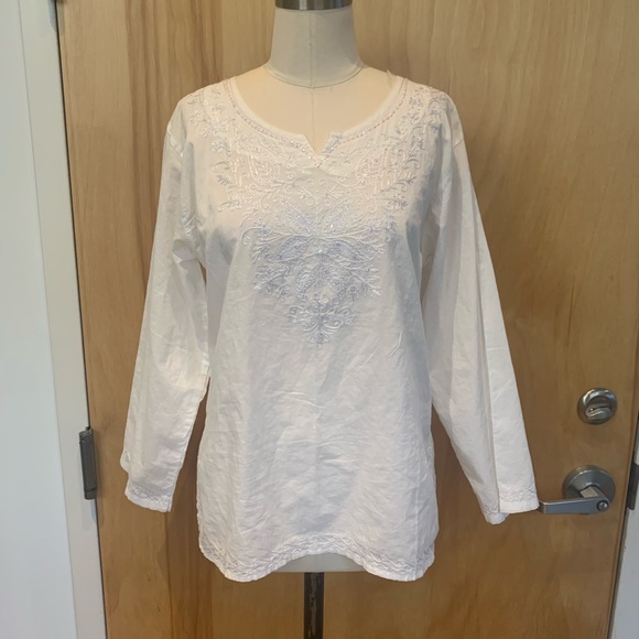 Indian cotton, white, lightweight tunic